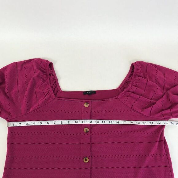 Lane Bryant Square Neck Button Front Top Womens Plus Size 18/20 Festival Fuchsia - Picture 6 of 12